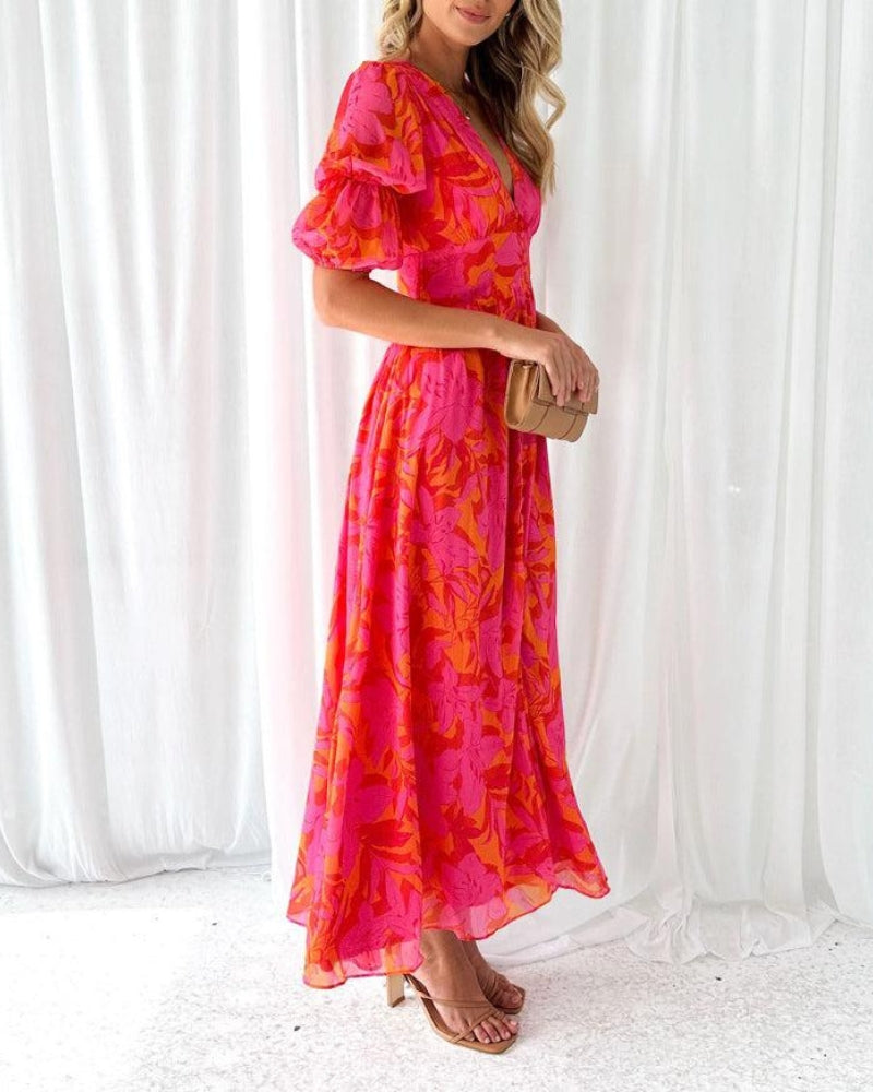 Ralendo™ - Red Pink Maxi Dress